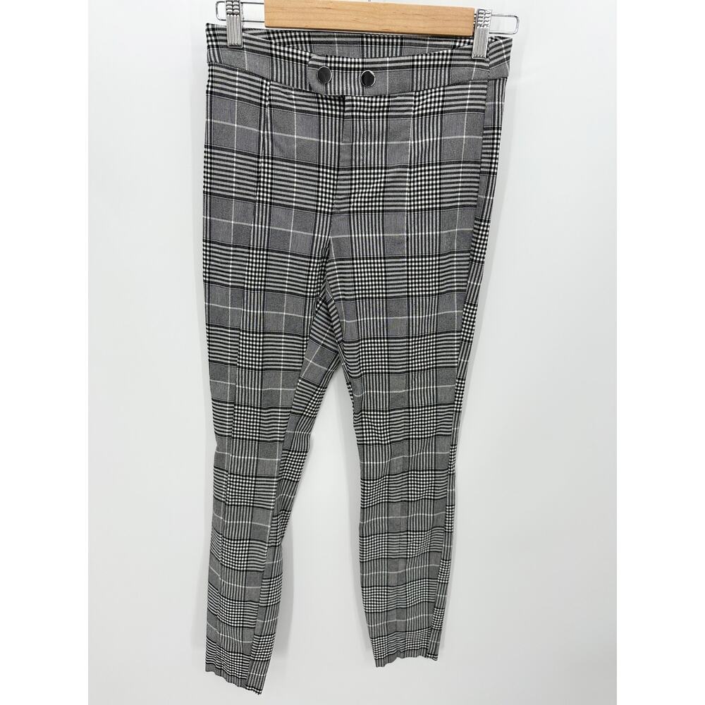INC Womens Plaid Mid Rise Stretch Pants Size 2 Career Office Academia Skinny